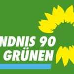 Logo von BÜNDNIS/DIE GRÜNEN Ortsverband Hasloh mit Sonnenblume und grünem Hintergrund